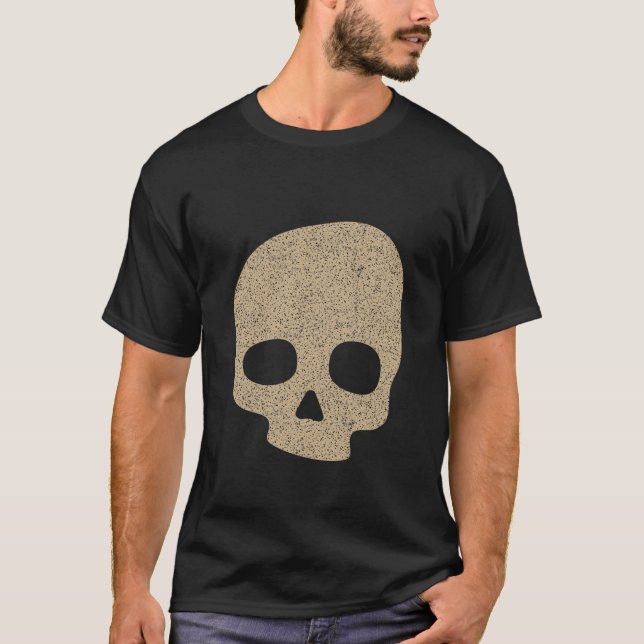 Texturerad Halloween Skull T Shirt (Framsida)