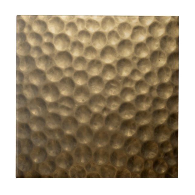 Texturerad Hammad Metall Bubblor Guld Kakelplatta (Framsidan)