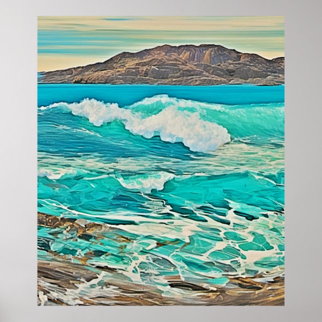 Texturerad havsvydesign poster (Framsidan)