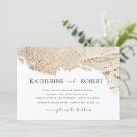 Texturerad inbjudan till Guld Faux Foil Modern Wed