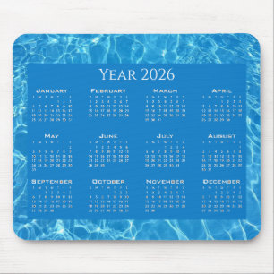Texturerad kalender blå vatten musmatta