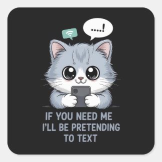 Texturerad katt fyrkantigt klistermärke