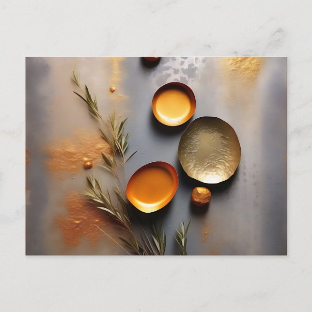 Texturerad koppar och Ochre Metall Vykort (Framsida)