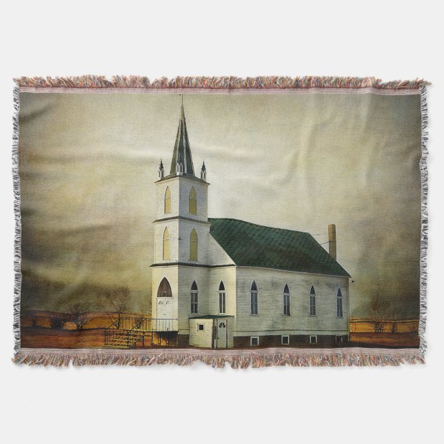 Texturerad Land Church Throw Blanket Filt (Framsidan)