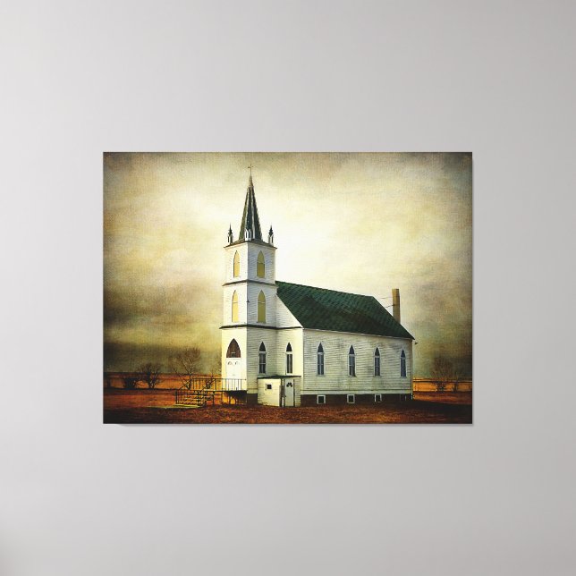 Texturerad Land kyrka Canvastryck (Framsida)