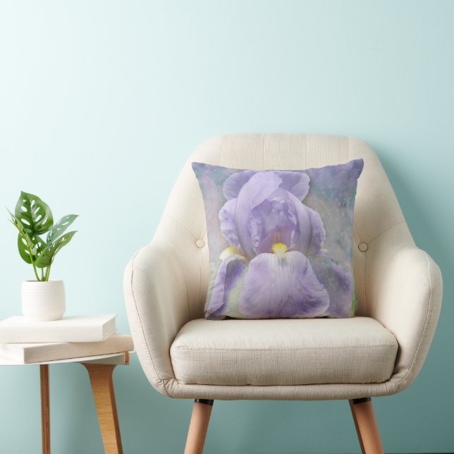Texturerad Lila Iris Throw Cushion Kudde (Stol)