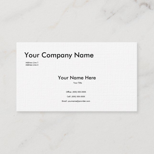 Texturerad Linen Business Card-mall Visitkort (Framsida)