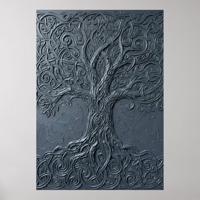 Texturerad Livets Träd-design Poster (Framsidan)
