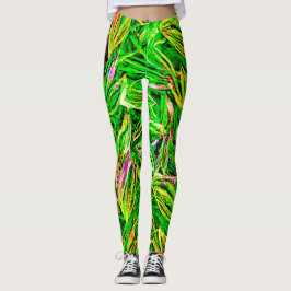 Texturerad Löv Garden Art Leggings