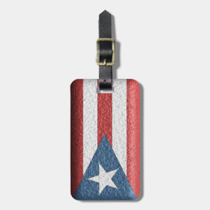Texturerad märkre för Puerto Rican flaggabagage Bagagebricka