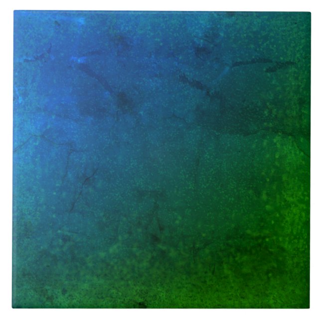 Texturerad Midnight Blue och grönt Ceramic tile Kakelplatta (Framsidan)