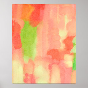 Texturerad, mjuk pastellfärgad Abstrakt, vattenfär Poster