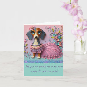 Texturerad pastel Paded Dachshund Kort