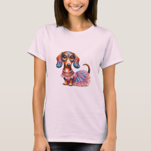Texturerad pastel Paded Dachshund T Shirt