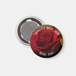 Texturerad röd ros mors dag magnet