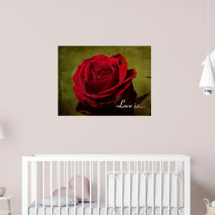 Texturerad Röd ros Poster utskrift