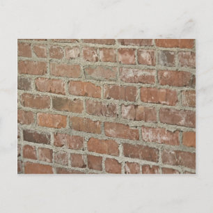 Texturerad röd tegelvägg vykort