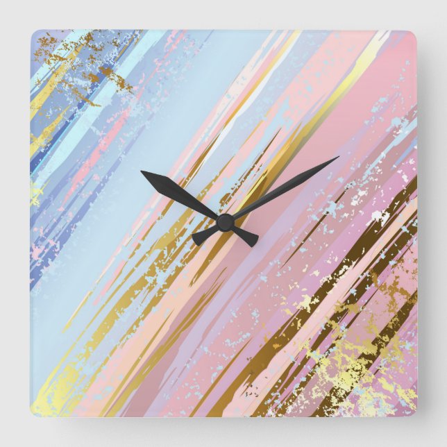 Texturerad Rosa - bakgrund Fyrkantig Klocka (Framsida)