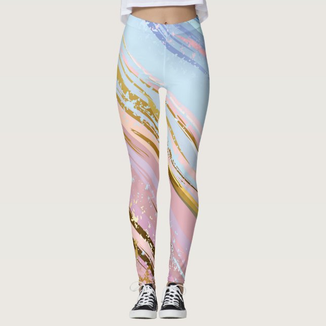 Texturerad Rosa - bakgrund Leggings (Framsida)