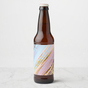 Texturerad Rosa - bakgrund Ölflaska Etikett