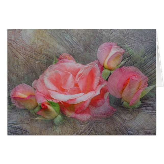 Texturerad rosa familj OBS kort (Framsidan Horizontal)