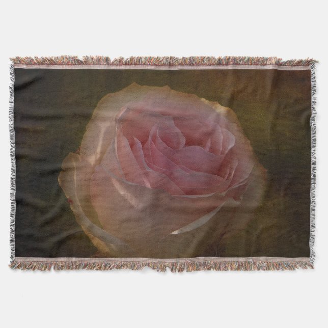 Texturerad Rosa ros-pivotsnankett Filt (Framsidan)