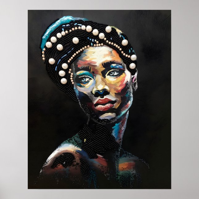 Texturerad skönhet: en Abstrakt i utdömt Porträtt Poster (Framsidan)