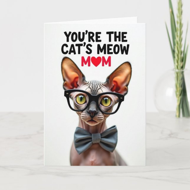 Texturerad Sphynx Kattmamma-kort Kort (Framsida)