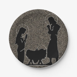 Texturerad svart och guld- Nativity