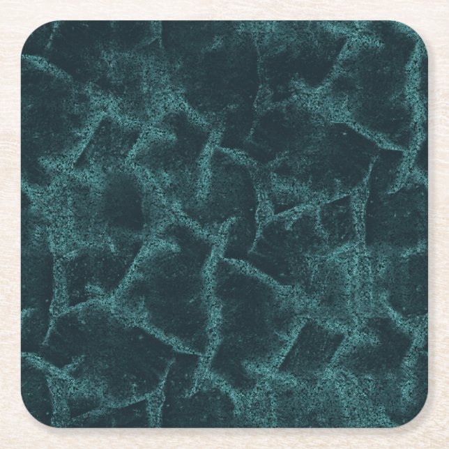 Texturerad svart och turkos underlägg papper kvadrat (Framsidan)
