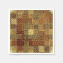 Texturerad svartvit brun tartan plaid. pappersservett