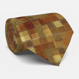 Texturerad svartvit brun tartan plaid. slips