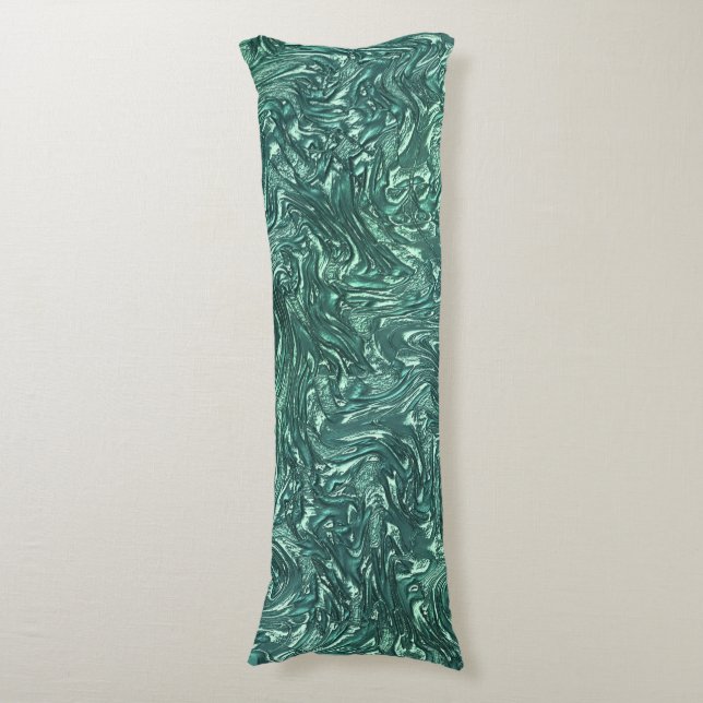 Texturerad sylt och grönaktiga cyanskuggningar kroppskudde (Framsidan Vertikal)