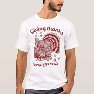 Texturerad Turkiet-ritning i rik röd sepia på blek T Shirt