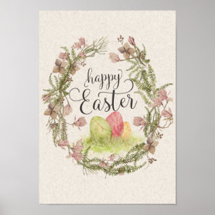 Texturerad utandning av blommigten glad påsk poste poster