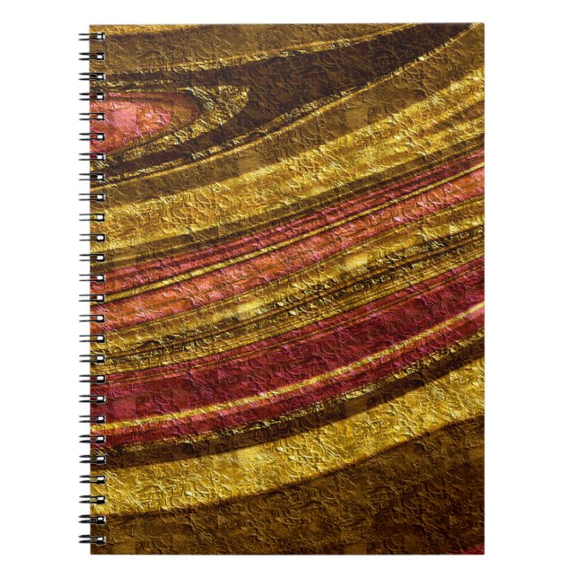 Texturerad vinkar abstrakt-dekaler, guldfolie glit anteckningsbok (Framsidan)