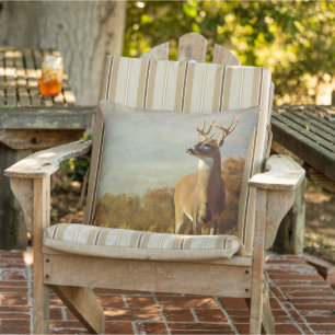 Texturerad Whitetail Buck utomhus Dekorativ kudde
