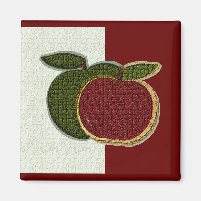 Texturerade äpplen (mint/cranberryi)-Magnet Magnet (Framsidan)