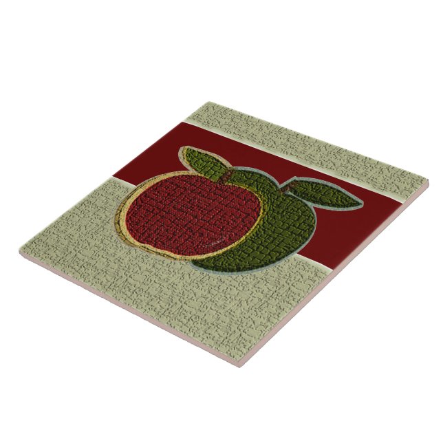 Texturerade äpplen (sage/tranbär) kakelplatta (Sidan)