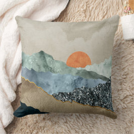 Texturerade bergslager med solnedgångsglöd kudde