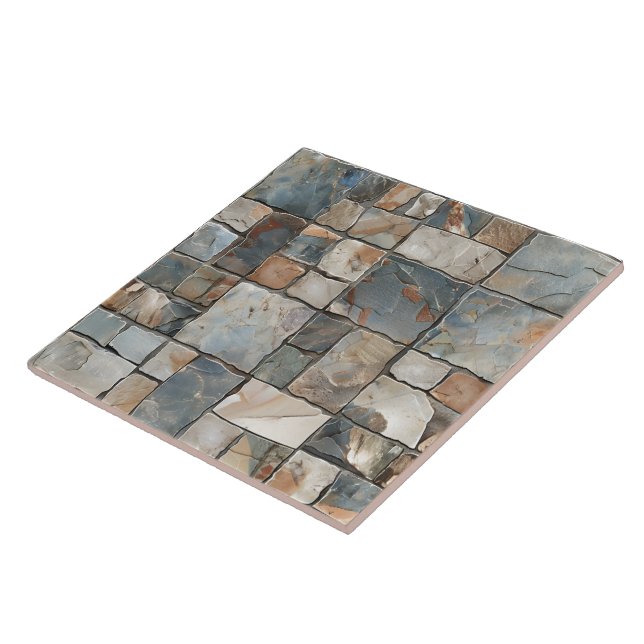 Texturerade flaggstenar i jordade tonfiskar kakelplatta (Sidan)