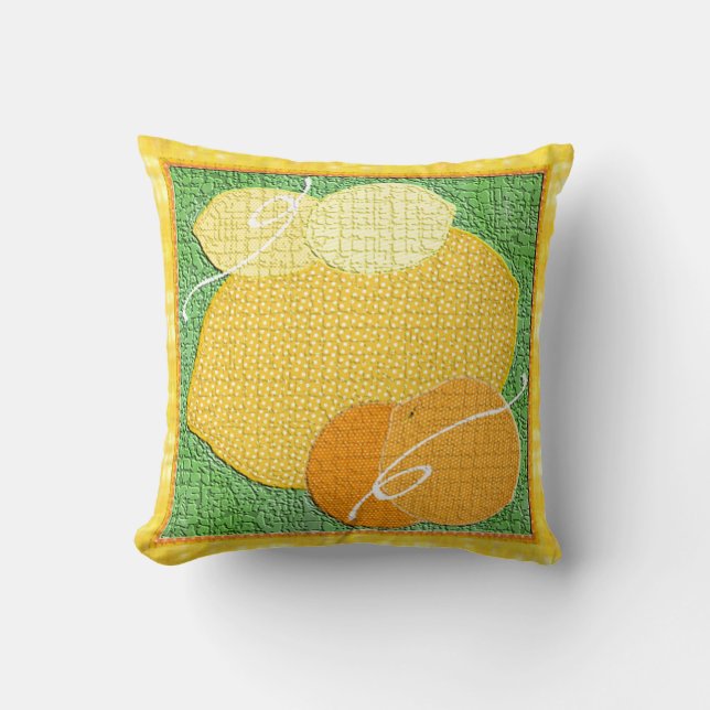 Texturerade frukt- och bärplattor kudde (Framsida)
