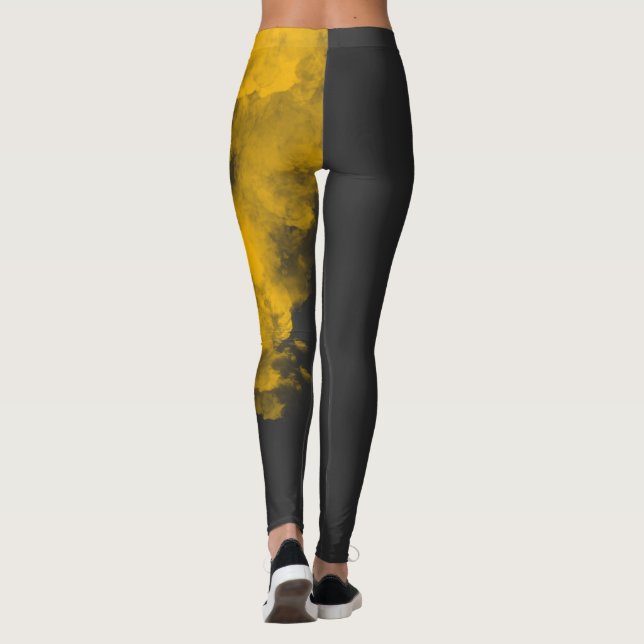 Texturerade Gulter - unik bakgrund Leggings (Baksida)