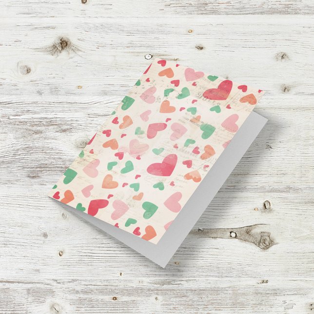 Texturerade Hearts Mönster Kort (Skapare uppladdad)