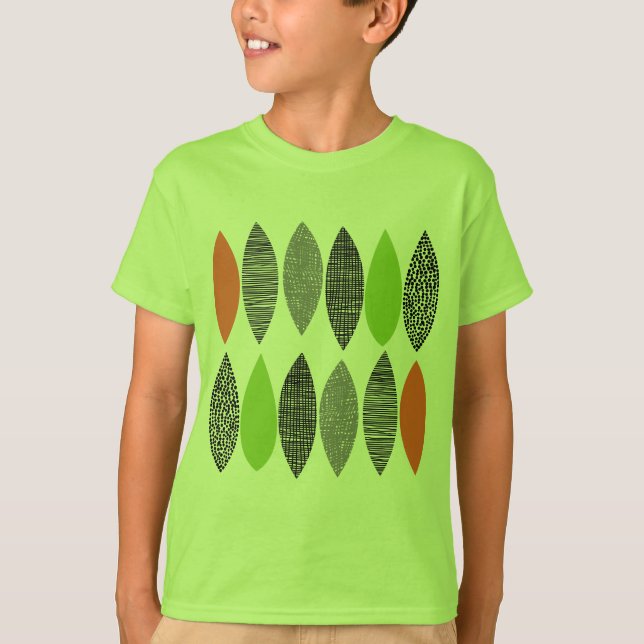 Texturerade Löv 02 T Shirt (Framsida)