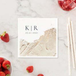 Texturerade Pappra blöjor från Guld Modern Bröllop Pappersservett