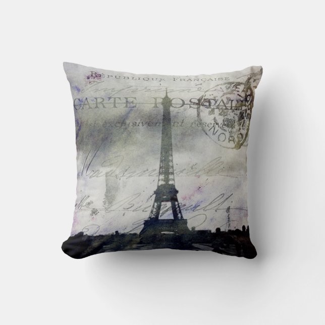 Texturerade Paris i lavendel kudder Kudde (Framsida)