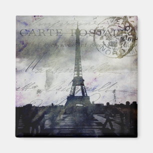 Texturerade Paris i lavendel Magnet
