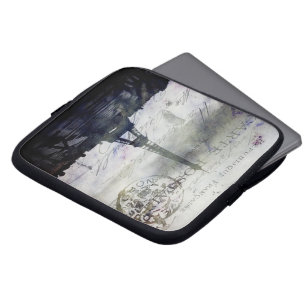 Texturerade Paris i lavendelbärbar dator hänger Laptop Fodral