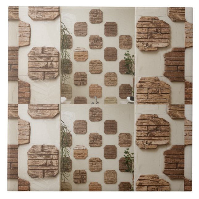 Texturerade plattor - natursten och träbesprutad d kakelplatta (Framsidan)